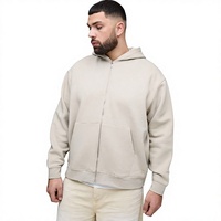 Sweat à capuche zippé oversize en maille pour homme, coupe ample, style décontracté, idéal pour le streetwear et le quotidien