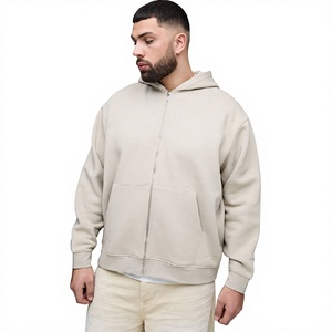 Sweat à capuche zippé oversize en maille pour homme, coupe ample, style décontracté, idéal pour le streetwear et le quotidien - Product Image 2