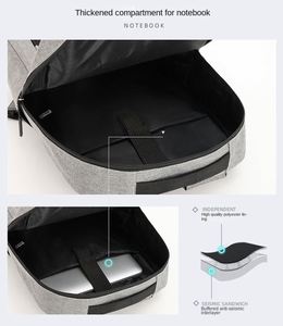 ODM logotipo personalizado al por mayor 3 en 1 bolsa para ordenador portátil USB Luz Portátil mochilas portátil mochila conjunto - Product Image 6