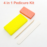 Nouvel ensemble portable avec pierre ponce, séparateur d'orteils, brochettes en bois, blocs éponge et sac pratique pour outils de soin des ongles des pieds
