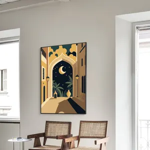 Abstrakte islamische muslimische Wand kunstmalerei, die Wohnkultur billige kunden spezifische gerahmte Bild landschaft druckt