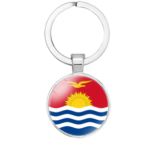 Kiribati พวงกุญแจรูปธงเป็นด้านเดียวพิมพ์ลายตุ้มห้อยทองเหลืองที่เปิดขวดพวงกุญแจโลหะ - Product Image 1