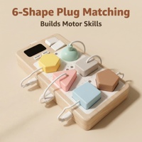 Jouet de simulation de prise électrique de style Montessori, formes multiples, prise électrique sécurisée, jouet éducatif en bois pour l'apprentissage des enfants