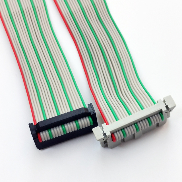 Custom Gray Red Stripe Flat Ribbon Cable 26AWG Multi Core 10P 16P 20P 24P 40P for Electronic Equipment Ribbon Cable