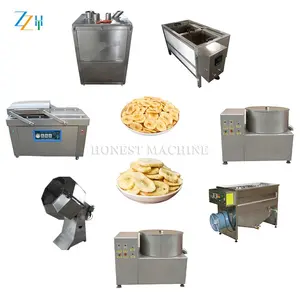 Labor Saving Electric Frying Machine For Fries / Banana Chips Cutting Machine / Banana Chips Production Line