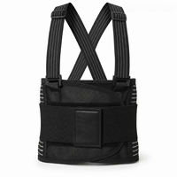 YR-412-1 Cinturón de Soporte Lumbar Elástico y Transpirable con Tirantes para Hombros, de Poliéster y Algodón, para Protección de Espalda y Moldeado de Cintura