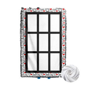Sublimación en blanco a cuadros patrón suave sofá franela manta Transferencia de Calor sala de estar dormitorio aire acondicionado cubierta Manta - Product Image 5