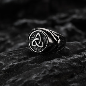 yunnique Nordic Vintage Stainless Steel Men's <b>Ring</b> <b>Celtic</b> Knot Design Retro Style Gift Jewelry - Product Image 2