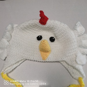 Gorro <span class=keywords><strong>de</strong></span> Gallo Navideño Hecho a Mano con Orejeras <span class=keywords><strong>de</strong></span> Ganchillo para Niños y Adultos en Algodón Suave, Múltiples Tallas para Deportes al Aire Libre, Fiestas y Pesca - Product Image 6