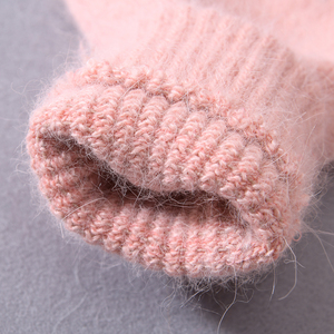 Mitaines chaudes d'extérieur pour <span class=keywords><strong>femme</strong></span> Jxwatcher, automne-hiver, couleur unie, en peluche, en cachemire, en laine tricotée, gants tricotés pour <span class=keywords><strong>femme</strong></span> - Product Image 4