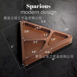 Cross-border wooden triangular jewelry box, <b>ring</b> <b>necklace</b>, jewelry display tray, solid wood storage and display box - Product Image 1
