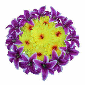 <span class=keywords><strong>Flores</strong></span> decorativas <span class=keywords><strong>de</strong></span> lirio, guirnaldas <span class=keywords><strong>de</strong></span> <span class=keywords><strong>flores</strong></span> púrpuras artificiales <span class=keywords><strong>para</strong></span> arreglo funerario - Product Image 3