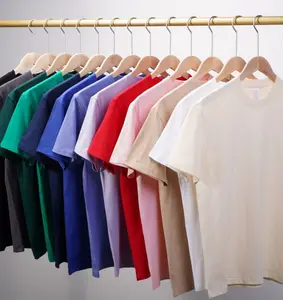 Ağır ağırlık düz renk % 100% pamuk özel Logo erkek Tee Unisex boş T shirt erkekler çok renkli erkek t-shirt