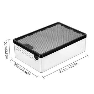 Terrario trasparente per rettili-scatola per alimentazione e allevamento ventilata con serratura a prova di fuga, materiale per PC per lucertola/scorpione/ragno - Product Image 2