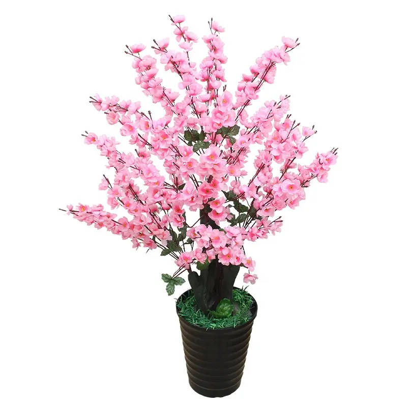 Mini fleurs de cerisier artificielles en plastique, 1.2m, pour décoration d'hôtel d'intérieur, maison, arbre, plantes, vente en gros, W06106