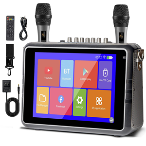 Machine de karaoké professionnelle Gooermi avec affichage des paroles pour adultes, 2 micros sans fil, système de sonorisation portable - Product Image 1