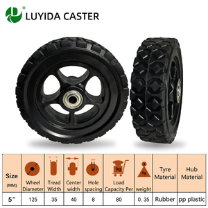 Hochwertige <span class=keywords><strong>5</strong></span>-Zoll-Gummirollen lautlos-verschleiß fest-rutsch fest Geeignet für Wagen, Werkzeug kästen - Product Image 6