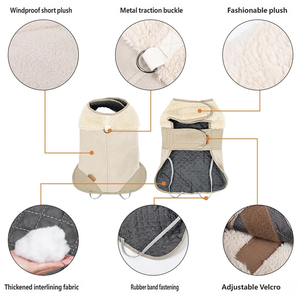 Ropa Clásica de Invierno para Mascotas con Dibujos Animados, Chaquetas de Algodón para Perros con Forro Polar Grueso, Doble Capa con Detalles en Sherpa, Cálidas - Product Image 2