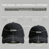 Casquette de baseball Dad Hat grande taille 6 panneaux pour têtes larges, unisexe, en coton, style streetwear, logo personnalisé, multicolore, directement de l'usine
