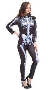 Carnaval Halloween Costumes Femmes <span class=keywords><strong>Sexy</strong></span> Crâne <span class=keywords><strong>Squelette</strong></span> Monstre Fantôme Effrayant Adulte Mascarade Cosplay Costume Dame <span class=keywords><strong>Squelette</strong></span> Costume - Product Image 4