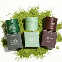 Boîte de conserve ronde personnalisée 30/40/50/100g pour matcha, café, thé, capsules de protéines, poudre, emballage alimentaire portable scellé de qualité alimentaire