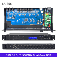 Processeur de sonorisation FIR DSP LA-306 3 entrées 6 sorties, 500 MHz, double cœur, 32 bits, 768 kHz ADC, PEQ, DEQ, GEQ, contrôle par PC