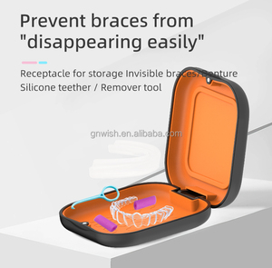 Đen Chỉnh Hình Răng Nha Khoa Hộp Miệng Bảo Vệ Chăm Sóc Răng Trường Hợp Silicone Pad Răng Giả Nơi Container Xách Tay Dễ Dàng Để Sử Dụng - Product Image 3