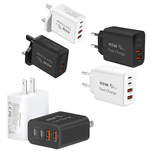 Chargeur universel haute vitesse 2 USB C USB A multi-ports pour <span class=keywords><strong>iPad</strong></span> Pro, voyage, maison, bureau, chargeur rapide double USB C 40W, adaptateur secteur - Product Image 1