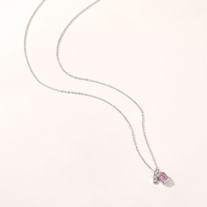Collana all'ingrosso in ottone per ragazze affascinante quadrato Birthstone taglio smeraldo ciondolo con Zirconia regalo della <span class=keywords><strong>donna</strong></span> - Product Image 3