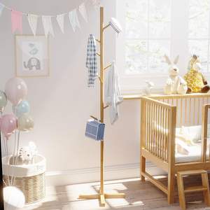 <span class=keywords><strong>Porte</strong></span>-<span class=keywords><strong>manteau</strong></span> en bambou sur pied avec 9 crochets, 3 hauteurs réglables pour enfant et <span class=keywords><strong>adulte</strong></span>, convient à l'entrée, à la <span class=keywords><strong>chambre</strong></span> à coucher, au bureau - Product Image 2
