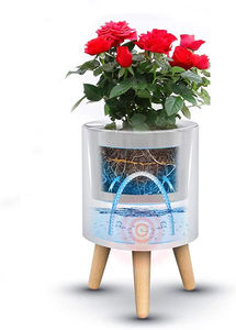 Vente de gros <span class=keywords><strong>Dessin</strong></span> de fil Pots de fleurs et jardinières ronds et durables pour jardin intérieur avec support en bois - Product Image 3