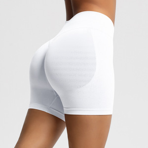 Shorts Deportivos al por Mayor para Mujer, de 3 Pulgadas, Acanalados, Sin Costuras, con Espalda en V, Efecto Levanta Glúteos, para Gimnasio, Pilates, Ciclismo, OEM ODM - Product Image 1