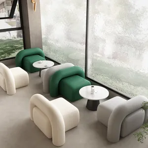 अनुकूलित डिजाइन pu चमड़े के सोफे सीट रेस्तरां/कॉफी/बुक स्टोर बूथ बैठने वाले वाणिज्यिक फर्नीचर सेट सोफा कुर्सी