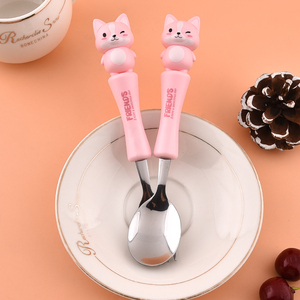 Vente en gros de couverts pour enfants ensemble cuillère fourchette couverts en forme d'animal de dessin animé pour la rentrée des classes - Product Image 5