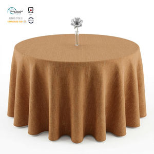 Waterproof Ivory 120 Inch Round Floral Jacquard Polyester Durable Eco-Friendly <b>Tablecloth</b> Elegant Event Presentation - Product Image 1