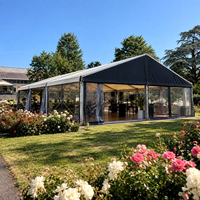 Tente transparente 6x12m quatre saisons en PVC imperméable avec structure en alliage d'aluminium pour mariages en plein air, fêtes, événements de jardin, résistante aux UV et au feu