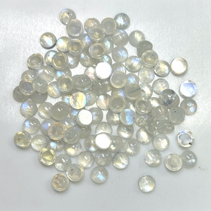 Оптовая продажа круглый плоский дно 1,5 мм до 8 мм натуральный белый лунный камень Кабошон свободный драгоценный камень - Product Image 5