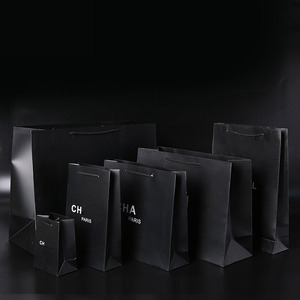 Túi Giấy Màu Đen Sang Trọng Tùy Chỉnh In <span class=keywords><strong>Logo</strong></span> Đồ Trang Sức Bao Bì Kraft Túi Giấy Mua Sắm Tuyệt Vời CMYK Coated <span class=keywords><strong>Paper</strong></span> 250gsm - Product Image 2