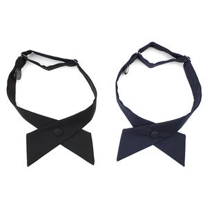 ब्लेड आकार आसान पहनने के समायोज्य ठोस रंग काले नौसेना नीले पॉलिएस्टर औपचारिक कार्यालय क्लर्क महिला धनुष टाई क्रॉसओवर टाई महिलाओं के लिए - Product Image 3