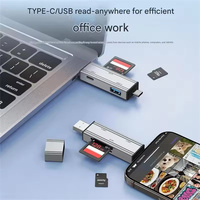 Lector de Tarjetas 4 en 1 USB y USB C a SD, MicroSD, TF para PC, Accesorios para Portátiles, Lector de Tarjetas de Memoria Inteligente, Adaptador de Tarjetas SD