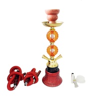 Ensemble de narguilé arabe de luxe moderne tuyaux doubles haut de gamme avec tuyau en verre acrylique givré Shisha portable avec boîte-cadeau