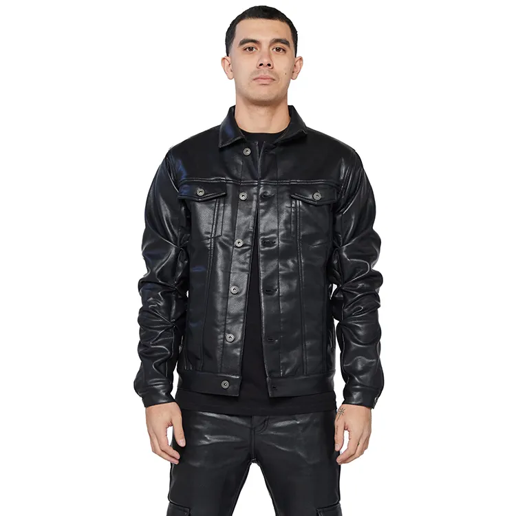 DiZNEW Custom manufacturer wax denim jacket with button fly trucker work waxed jean jacket for men