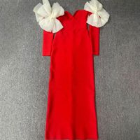 Robe bandage pour femme, décorée de fleurs 3D, pour les occasions de soirées formelles