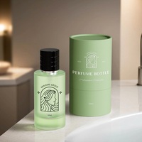 Boîte cylindrique personnalisée pour parfum vert 100 ml, impression personnalisée, emballage en papier robuste, tube pour flacon de parfum, boîte de protection avec logo