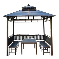 Mobilier d'extérieur pour patio table en plastique bois chaise pavillon jardin loisirs après-midi thé meubles