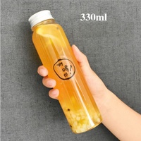 Bouteilles de boisson 330ml avec couvercle, jus en plastique transparent, sans bpa, jetables, 50 pièces