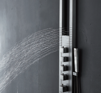 Panneau de douche multifonction moderne avec jet de pluie doux et éclairage LED, système parent-enfant