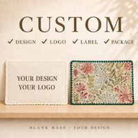 Set de table rectangulaire en jacquard fleuri style campagne française, tissé pour la maison et les restaurants