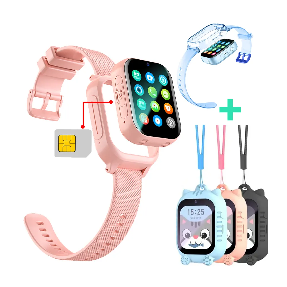 Reloj inteligente función de llamada niño GPS tarjeta SIM 4G 5g LTE niños reloj inteligente 2024 Android 4G GPS tarjeta SIM reloj inteligente