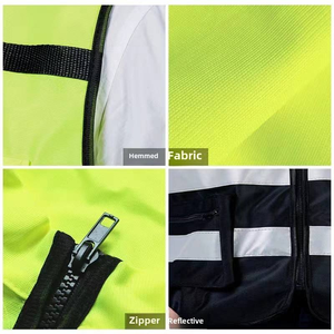 Gilet de sécurité multi-poches en coton pour chantier de construction Logo personnalisable Patchwork Vêtements réfléchissants pour travaux routiers Vente en gros - Product Image 3